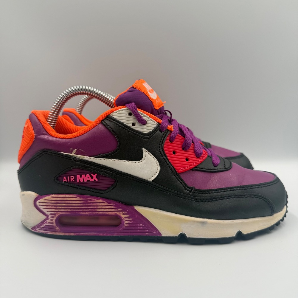Nike Air Max 90 Womens Size 8.5 Athletic Shoes Purple Black Orange 325213-065